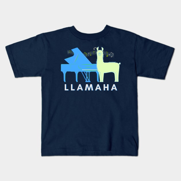 Llama-ha Kids T-Shirt by fwerkyart